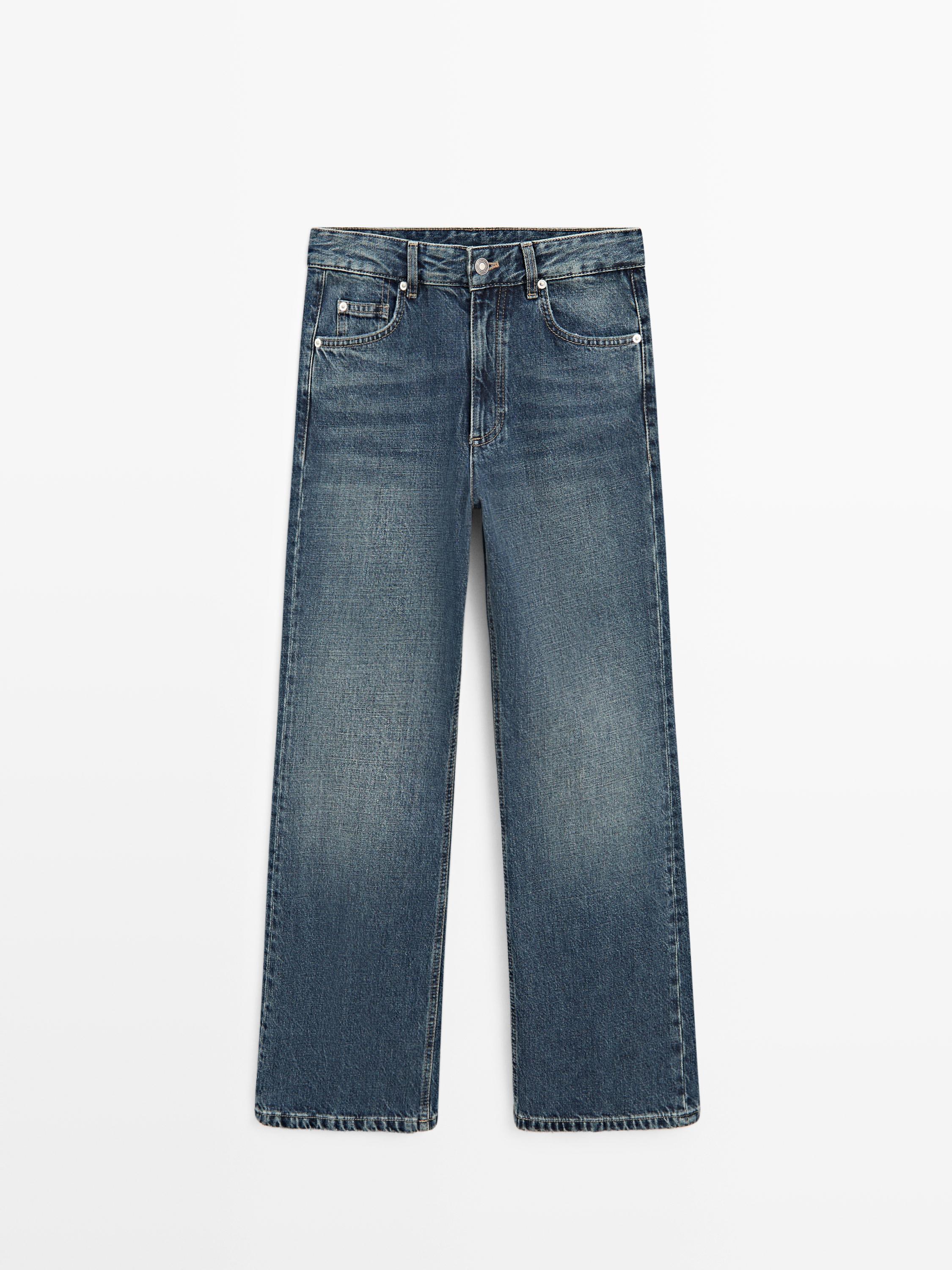 Mid-rise cropped flare fit jeans